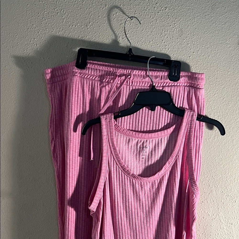 Pink Ribbed Women's Pajama Set - Picture 5 of 13
